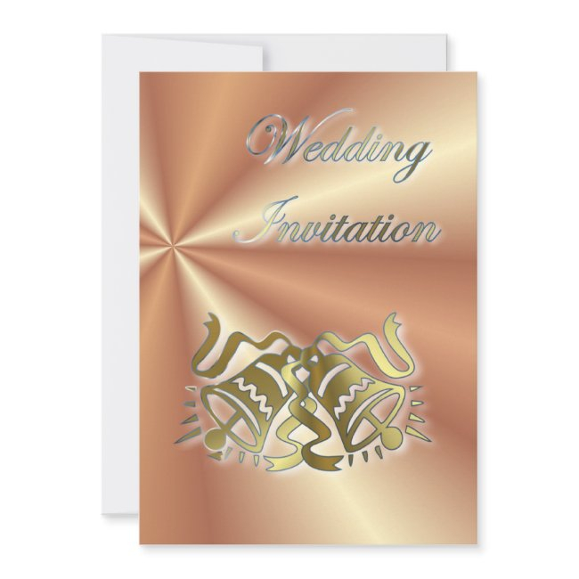 Golden Wedding Bells Wedding Invitation