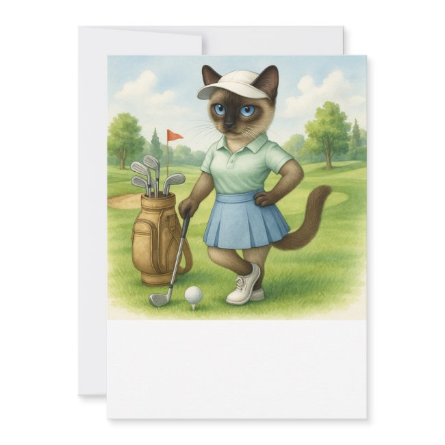 Golfer Cat Tournament Invitation