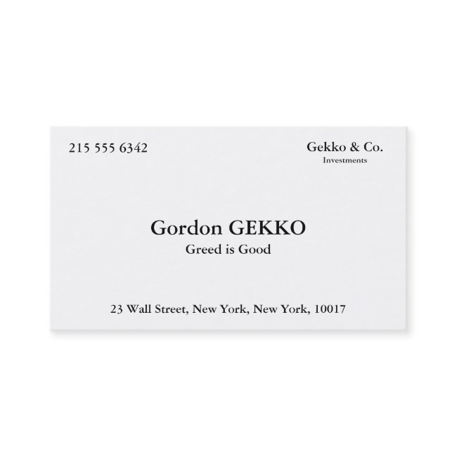 Gordon Gekko Business Invitations
