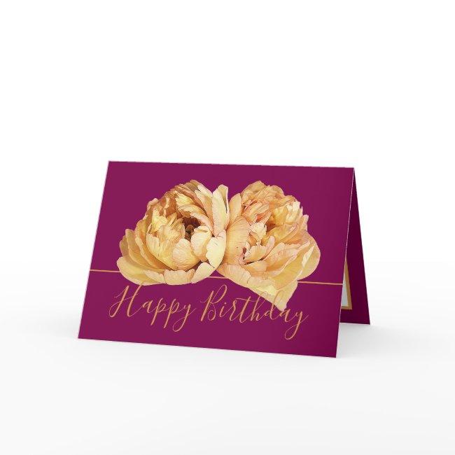 Gorgeous Cream Peony Chic Floral Bouquet Birthday Invitations
