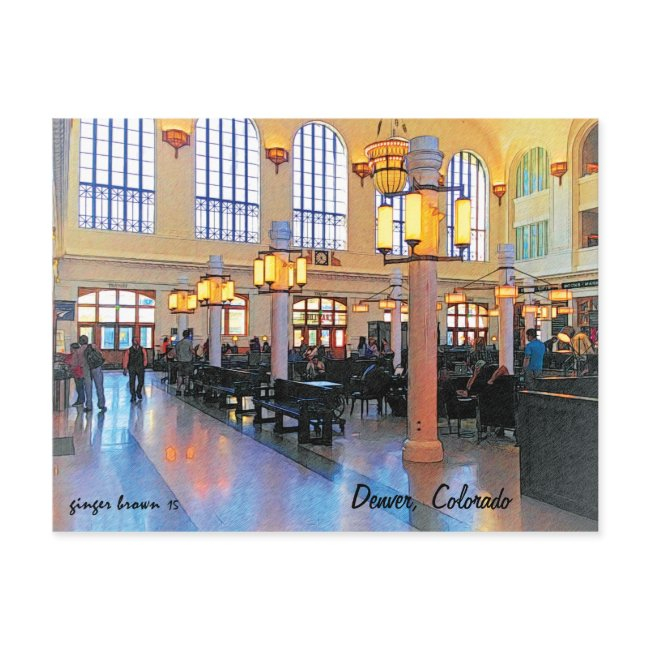 Gorgeous Remolded Lobby, Union Station, Denver, Co Postinvitations