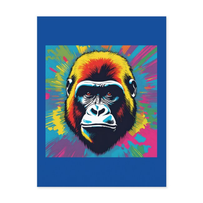 Gorilla Pop Art Cartoon Drawing Postinvitations