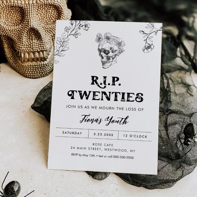 Gothic Love 30th Birthday Invitation, Rip 20's Invitation