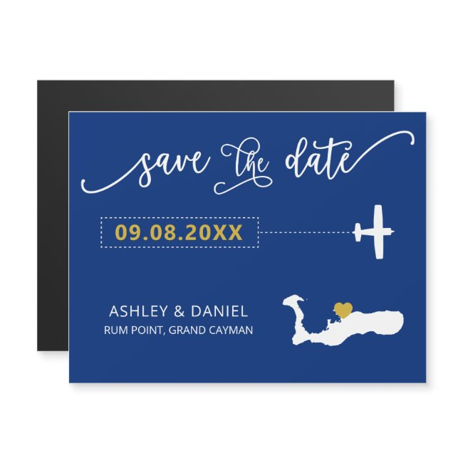 Grand Cayman Wedding Save The Date Invitations, Map Magnetic Invitation
