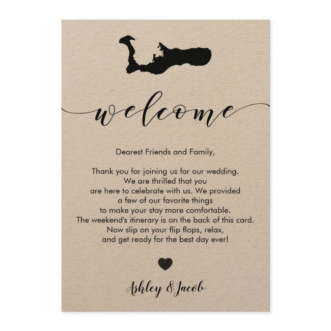Grand Cayman Wedding Welcome Letter & Itinerary Program