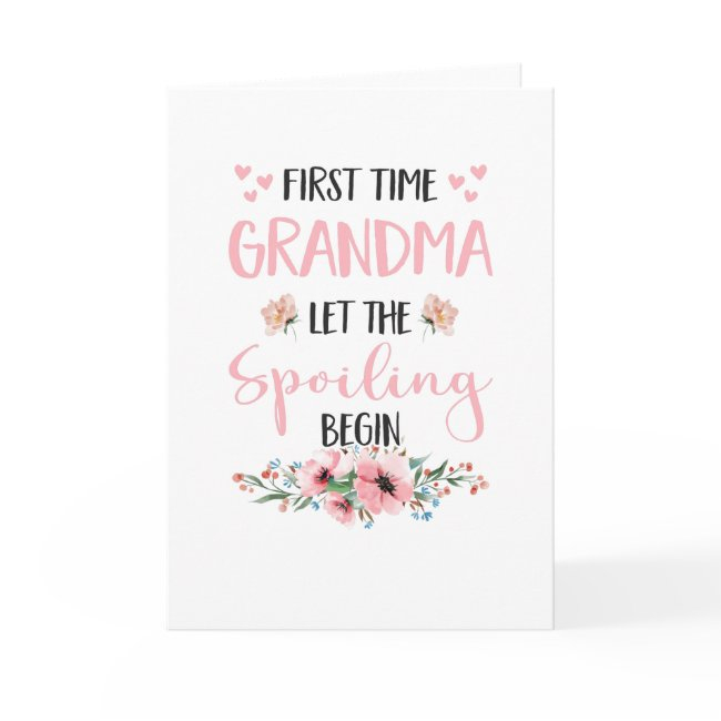 Grandma Expectant Omi Flowers Grandparents Invitations