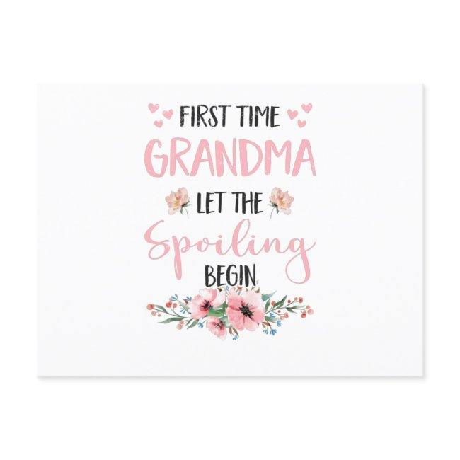 Grandma Expectant Omi Grandparents Baby Flowers Postinvitations