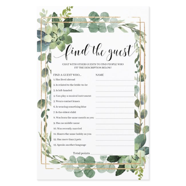 Green And Gold Geometric Find The Guest Game