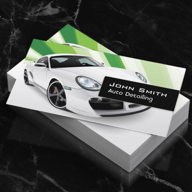 Green Mobile Auto Detailing Car Dealer Business Invitations