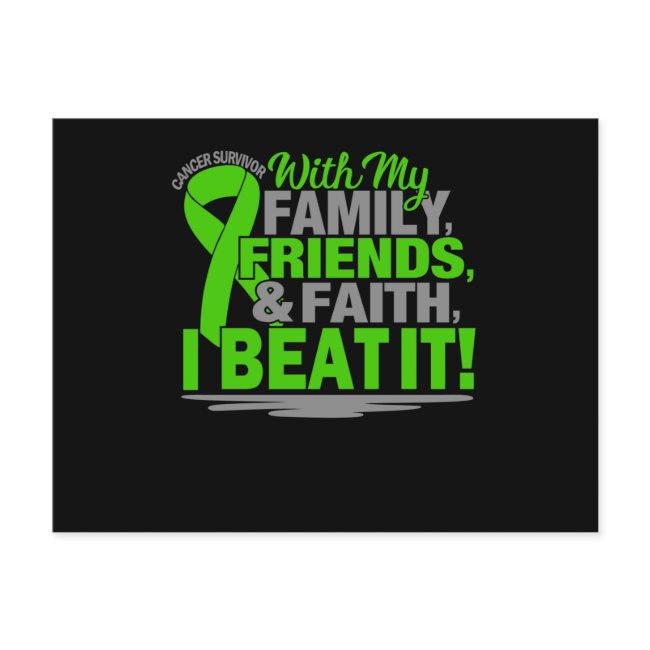 Green Ribbon Cancer Survivor Friends Family Faith Invitation Postinvitations