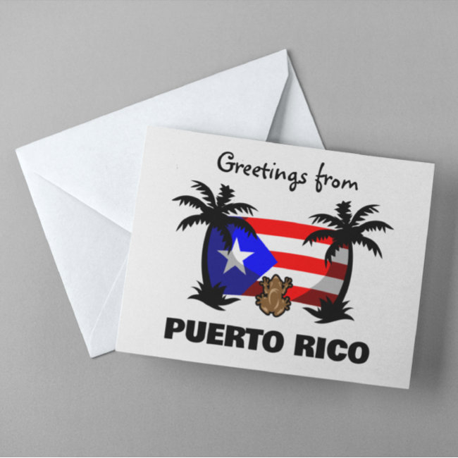 Greetings From Puerto Rico Coqui Frog Travel Postinvitations