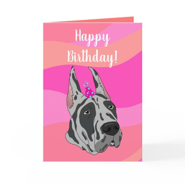 Grey Great Dane Birthday Invitations