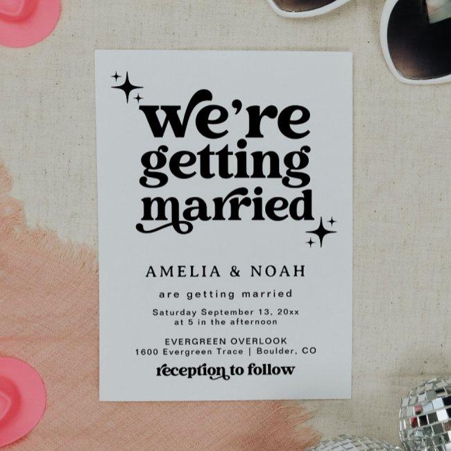 Groovy Retro Font Wedding Invitation