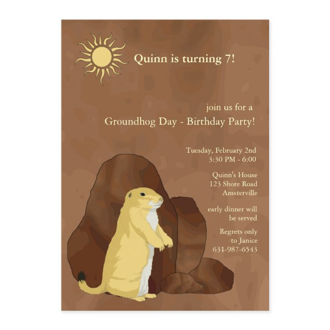 Groundhog Day Birthday Party Invitation