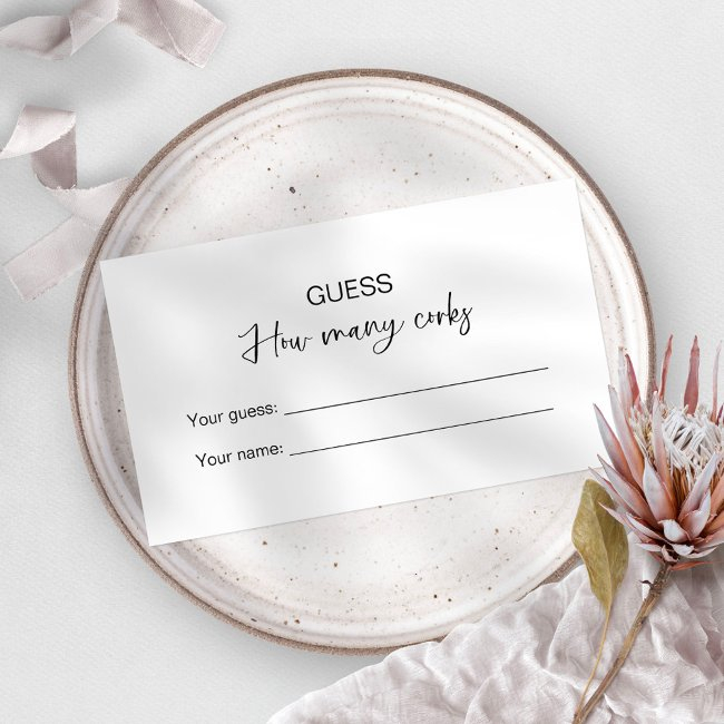 Guess How Many Corks Bridal Game Enclosure Invitations