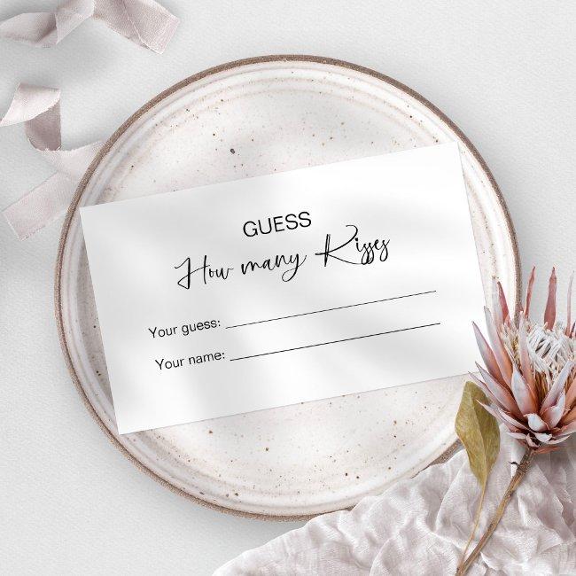 Guess How Many Kisses Bridal Game Enclosure Invitations