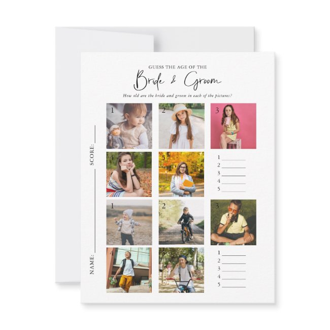 Guess The Age | Photo Bridal Shower Game Invitation