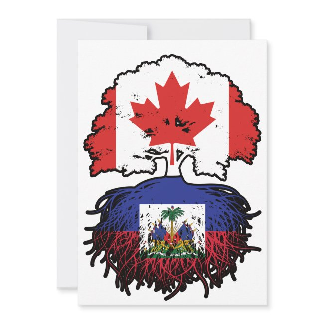 Haiti Haitian Canadian Canada Tree Roots Flag Invitation