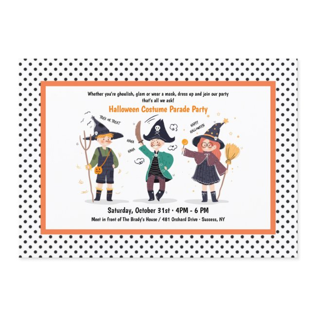 Halloween Characters Costume Party Parade Invitation