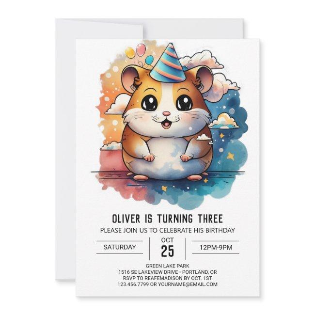 Hamster Friends Playful Birthday Invitation