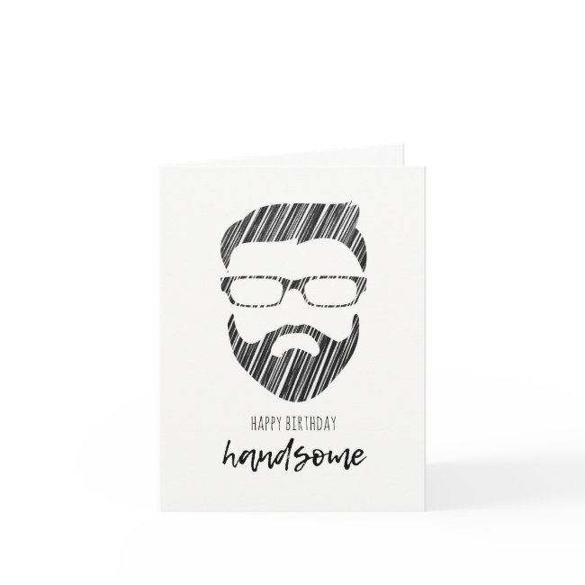 Handsome Hipster Happy Birthday Invitations