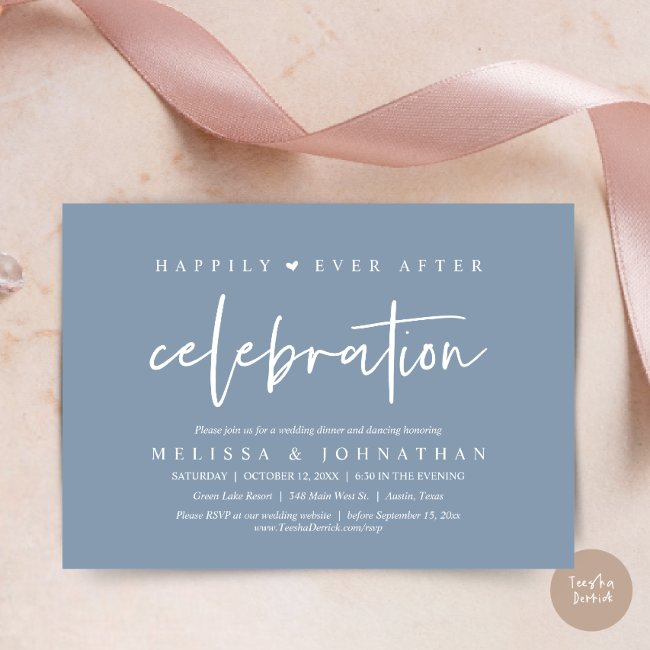 Happily Ever After Celebration, Wedding Dinner Invitation