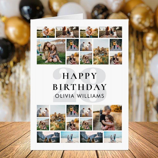 Happy Birthday Personalized Photo Collage Big Invitations