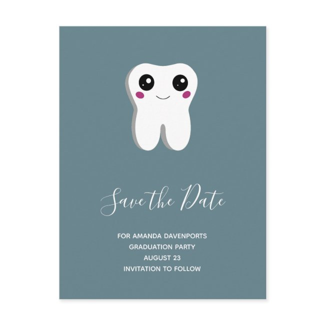 Happy Dental Tooth Smiling Cute Save The Date Invitation Postinvitations