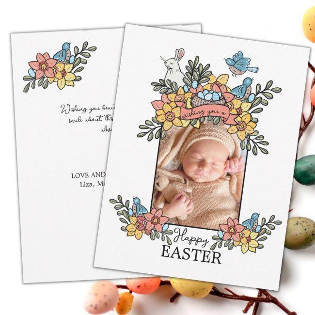 Happy Easter Springtime Photo Holiday Invitations