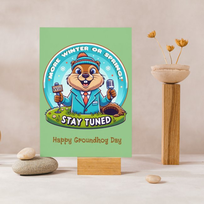 Happy Groundhog Day : Spring Or Winter News Report Holiday Invitations