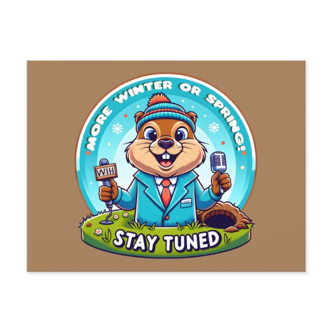 Happy Groundhog Day : Spring Or Winter News Report Postinvitations