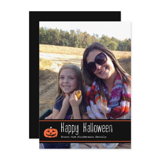 Happy Halloween With Pumpkin | Photo Invitations