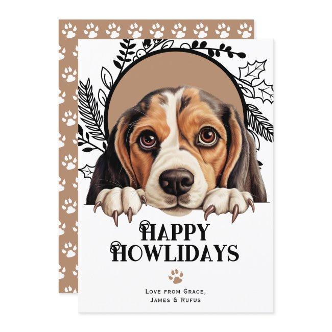 Happy Howlidays Beagle Dog Christmas Holiday Invitations