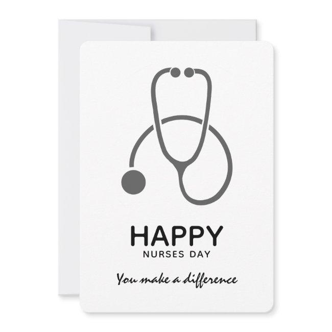 Happy Nurses Day Gray Stet Illustration Invitation