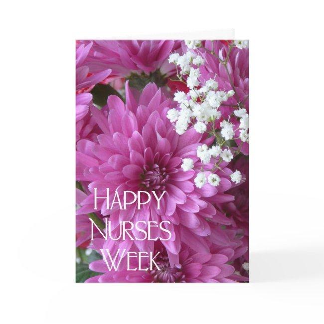 Happy Nurses Week-pink Chrysanthemums Invitations
