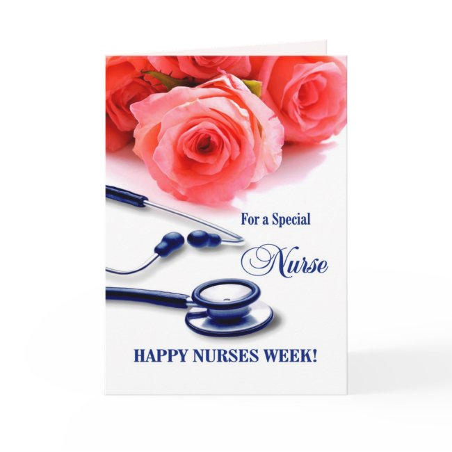Happy Nurses Week. Roses And Stethoscope Invitations
