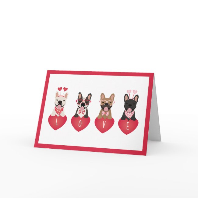 Happy Valentines Day Love French Bulldogs Invitations