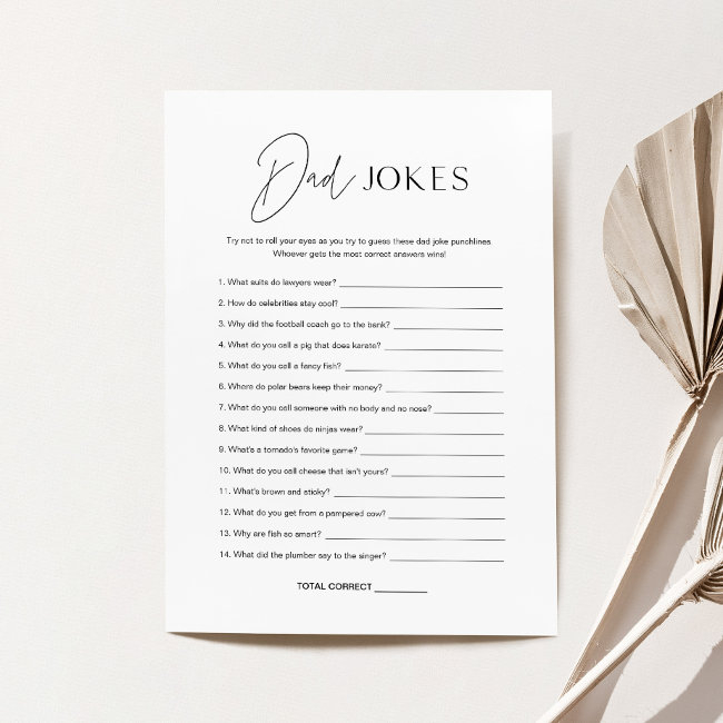 Harlow Dad Jokes Baby Shower Game Invitations