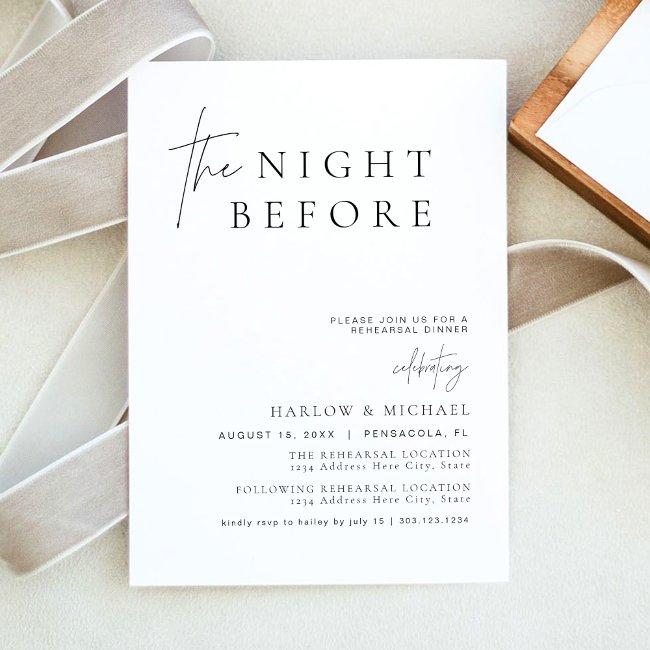 Harlow Modern The Night Before Rehearsal Dinner Invitation