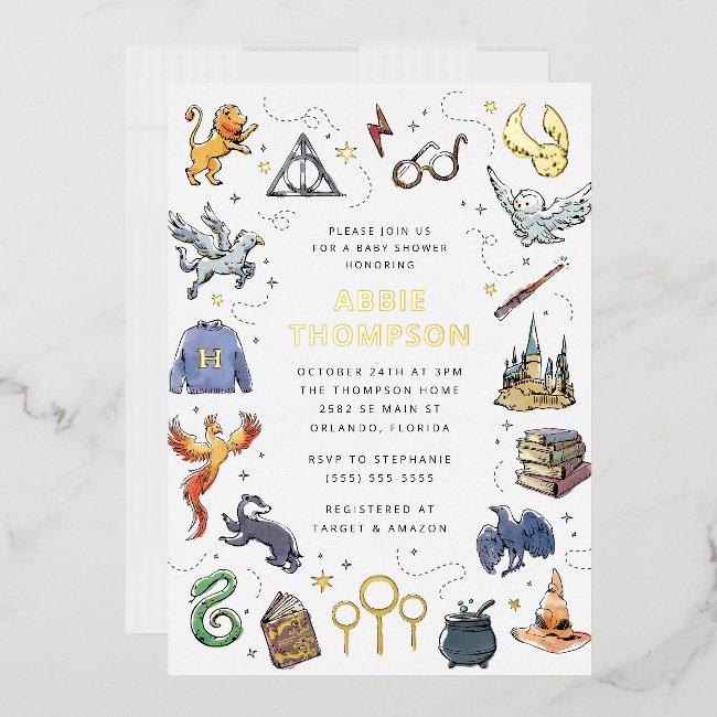 Harry Potter Icon's Baby Shower Foil Invitation