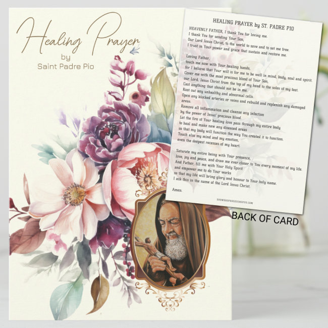 Healing Prayer By St. Padre Pio Prayer Invitations