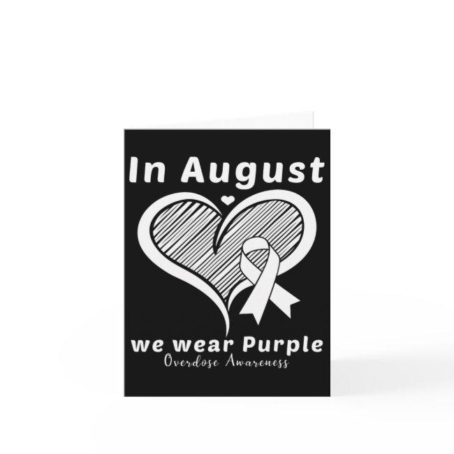 Heart In August We Wear Purple Overdose Awareness Invitations