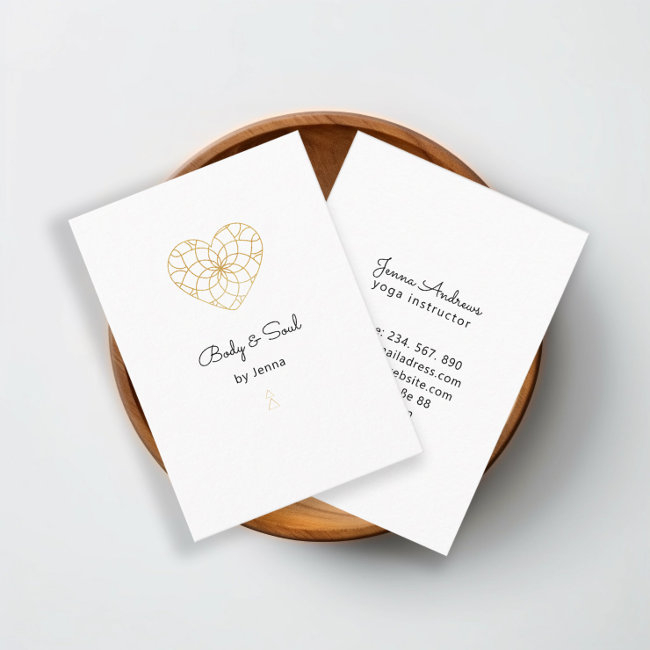 Heart Mandala Yoga Massage Wellness Business Invitations
