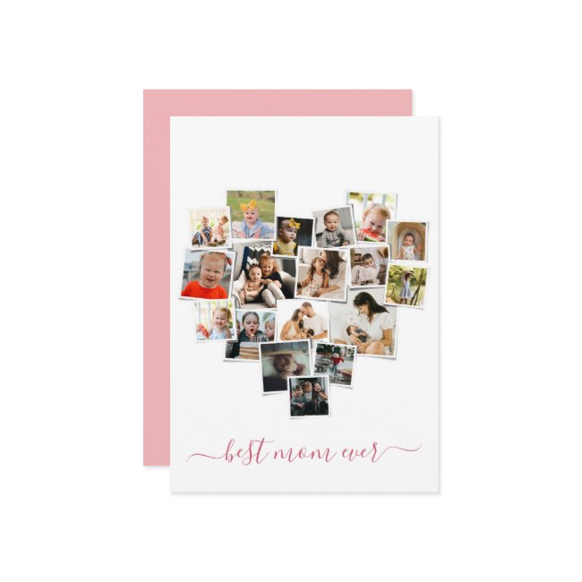 Heart Shape Photo Collage Mother's Day Invitations