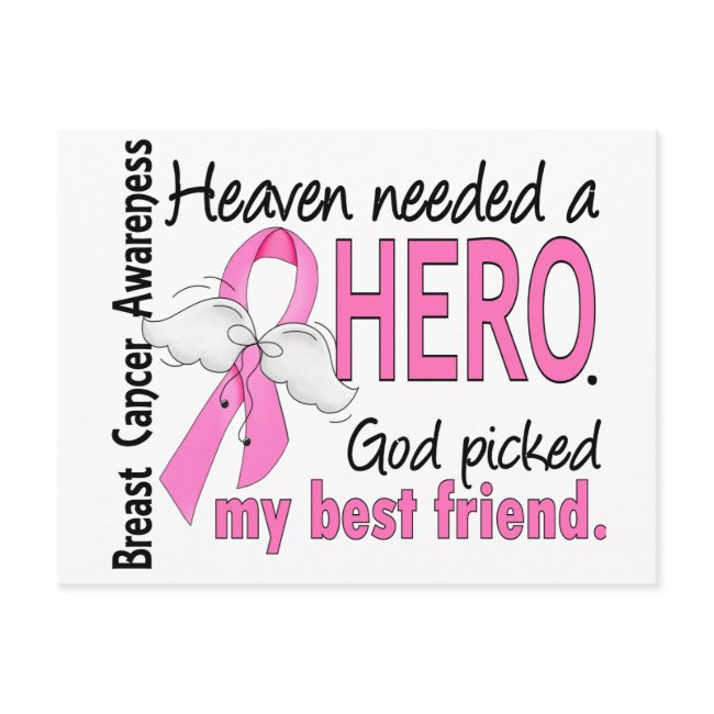 Heaven Needed A Hero Best Friend Breast Cancer Postinvitations