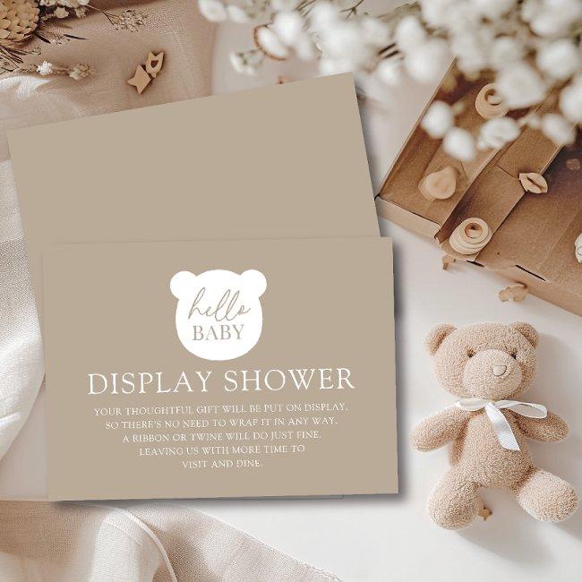 Hello Baby Bear Display Shower Enclosure Invitations
