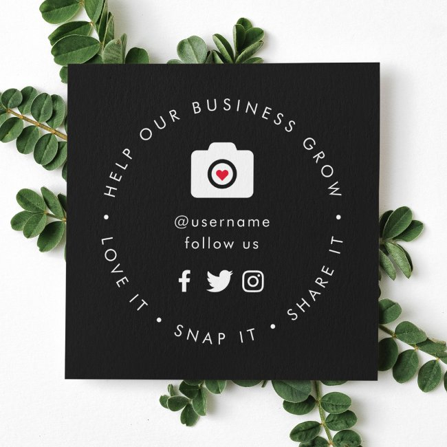 Help Our Business Grow | Social Medial Followers Square Business Invitations