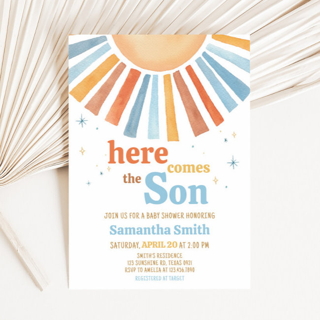 Here Comes The Son Baby Shower Invitation