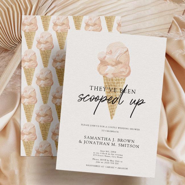 His And Hers Chic Modern Ice Cream Couple Shower Invitation