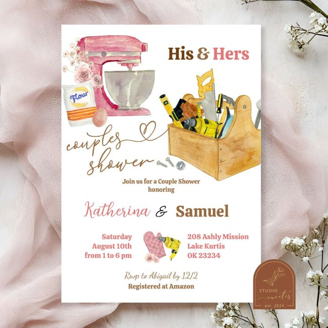 His And Hers Couples Shower Invitation